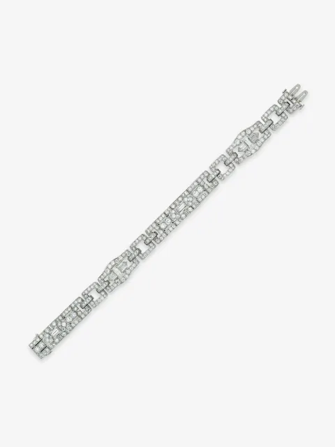 Cartier 1911 - 1940 pre-owned platinum Art Deco diamond bracelet