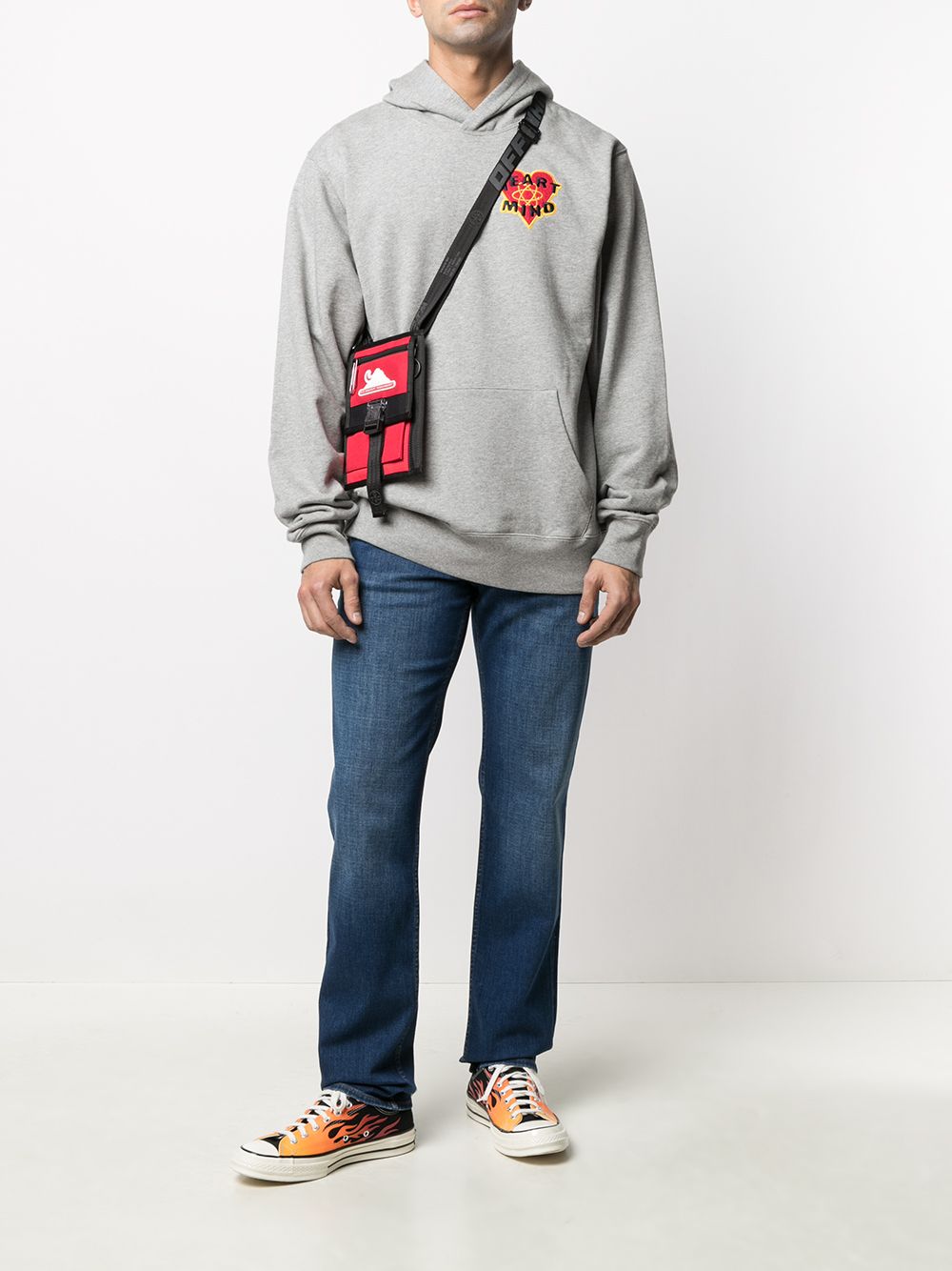 Shop Billionaire Boys Club Heart Patch Hoodie In Grey