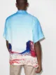 Neighborhood landscape-print short-sleeve shirt
