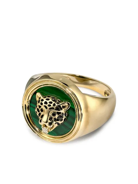 Yvonne Léon 9kt yellow gold Leopard signet ring