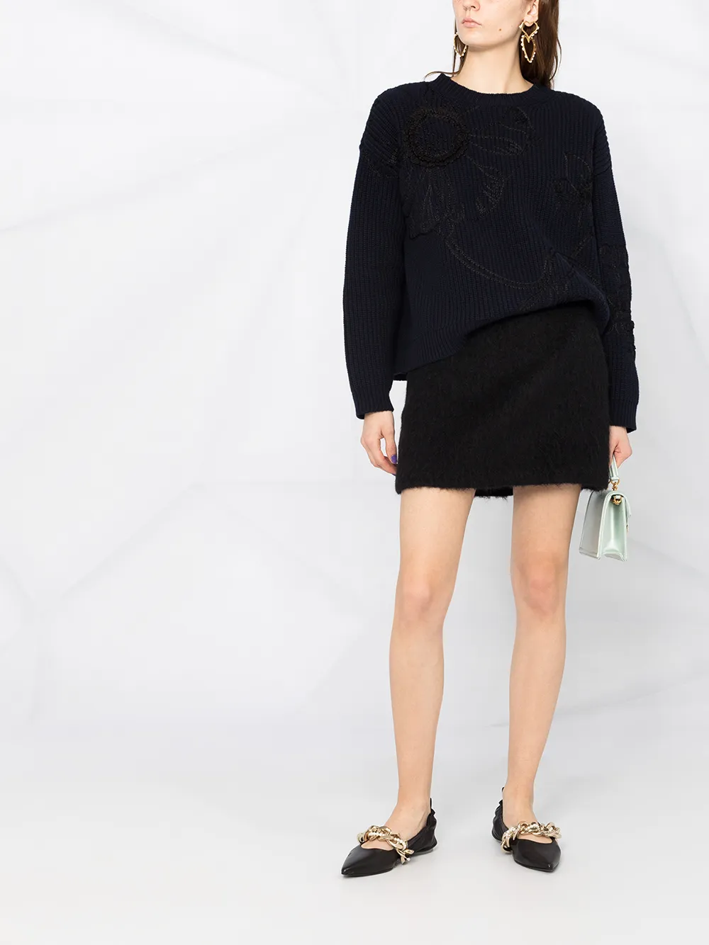 Valentino Garavani floral-embroidered knitted jumper | Knitted Sweaters | Image 2