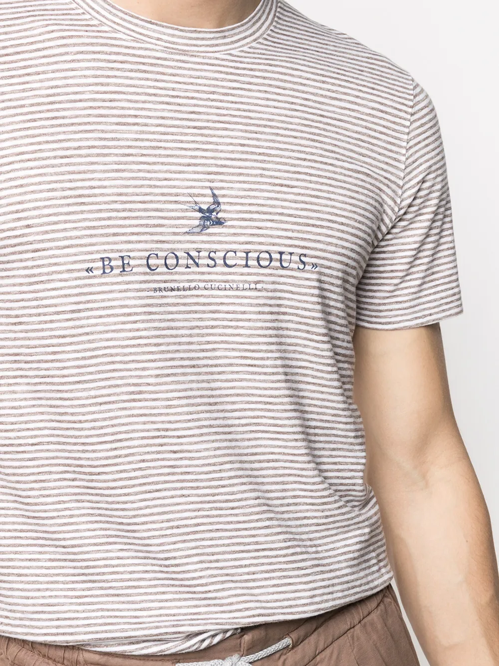 фото Brunello cucinelli футболка be conscious в полоску