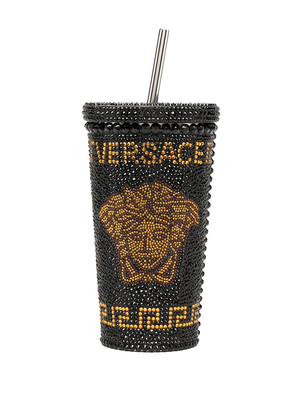 фото Versace home декорированный стакан medusa с трубочкой