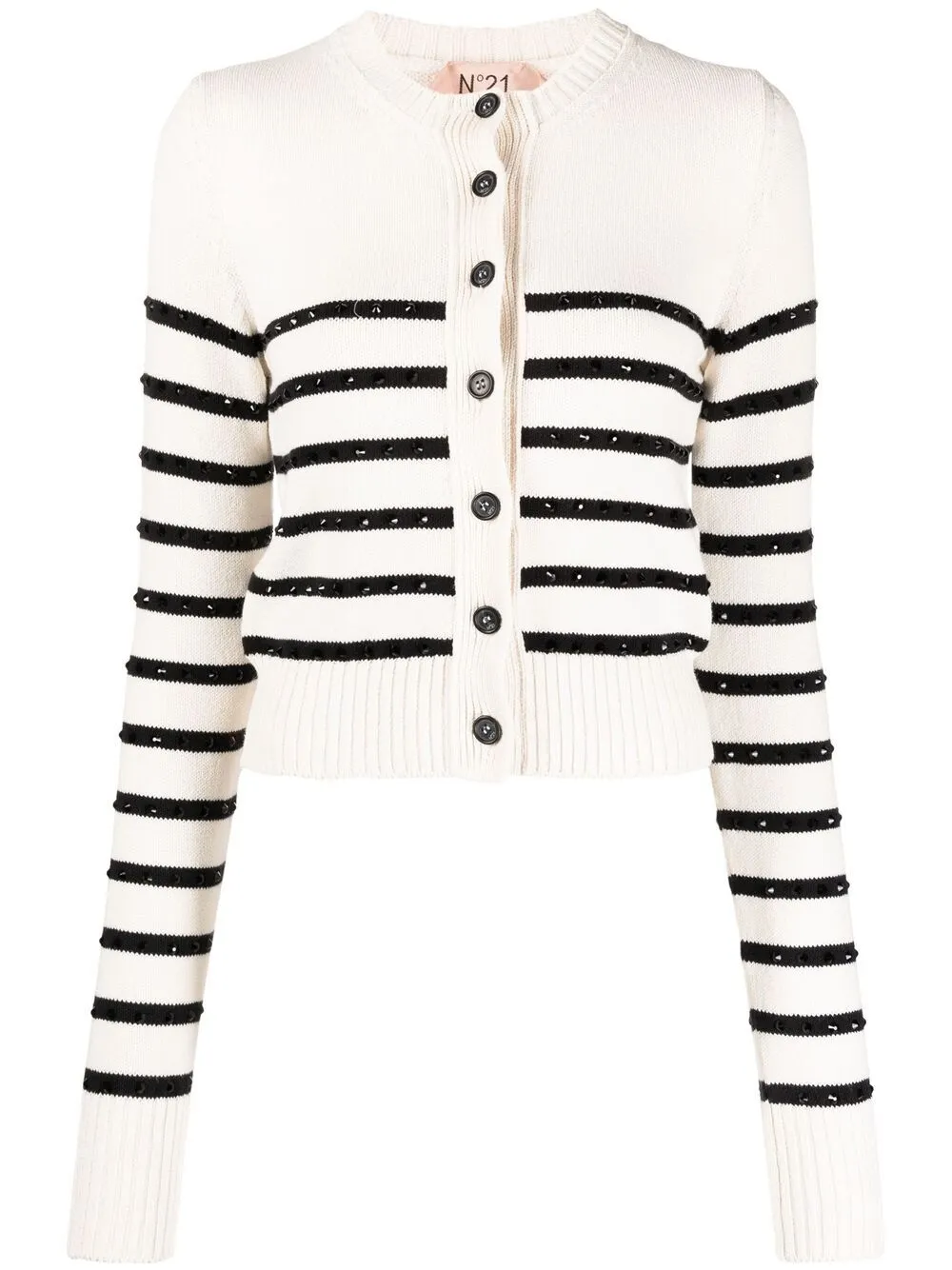 N°21 STRIPED KNITTED CARDIGAN