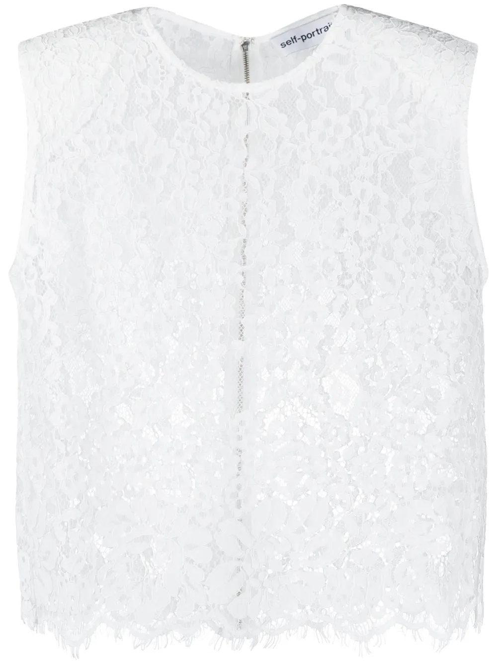 Image 1 of Self-Portrait sleeveless cord lace blouse