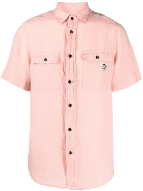 Diesel plain flap-pocket shirt