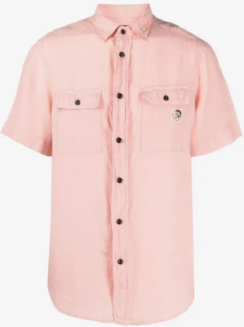 Diesel plain flap-pocket shirt