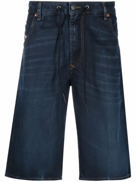 Diesel short en jean à taille haute