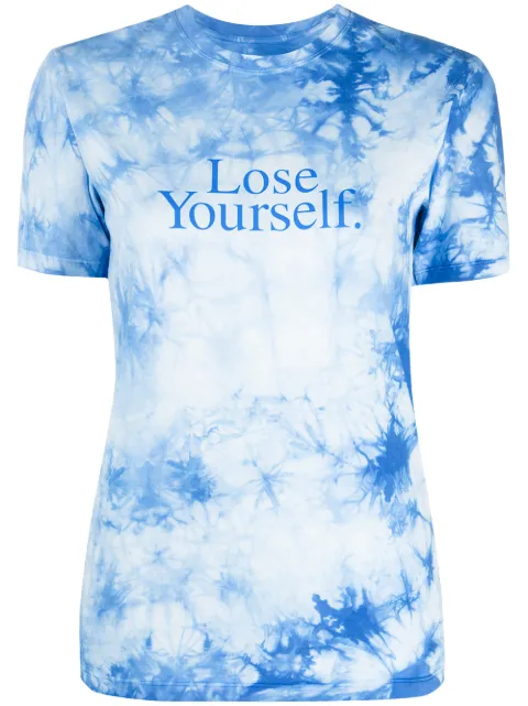Rabanne slogan print tie-dye T-shirt