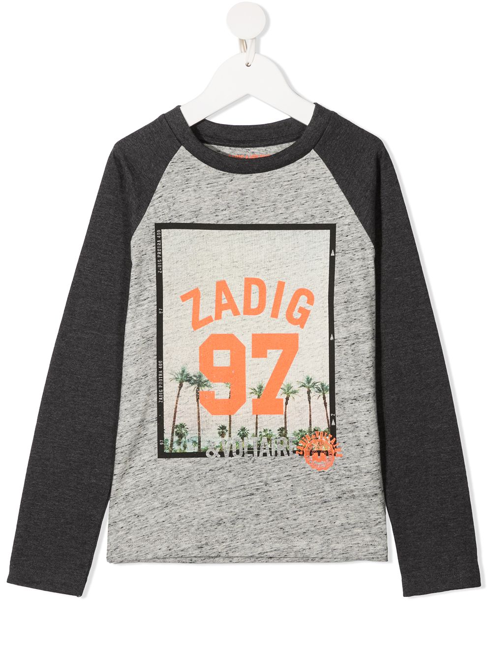 Shop Zadig & Voltaire Teen Zadig 97 Cotton T-shirt In Grey