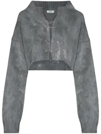 tie dye sweater with safety pins