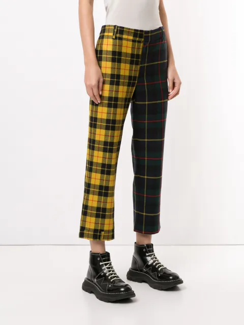 yellow check trousers