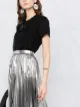 Junya Watanabe pleated metallic finish skirt