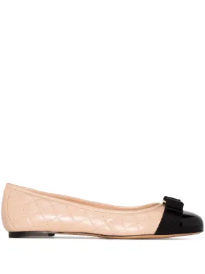 FERRAGAMO Vara bow-embellished patent-leather pumps