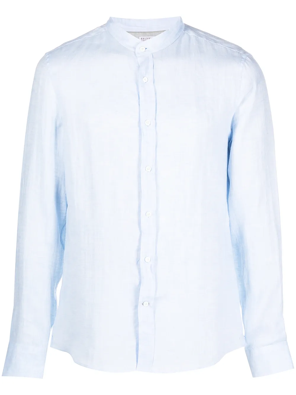 

Brunello Cucinelli camisa con cuello mao - Azul