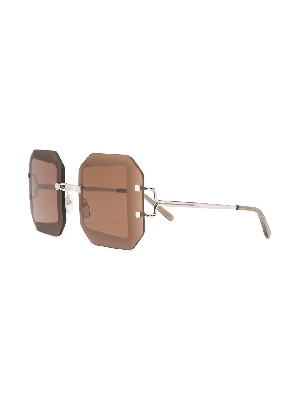 Shop Marni Eyewear Oversized Sunglasses In Brown