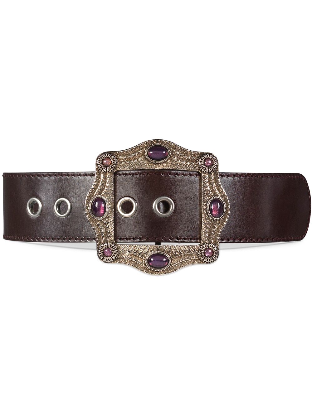 Gucci Embellished-buckle Belt In Purple