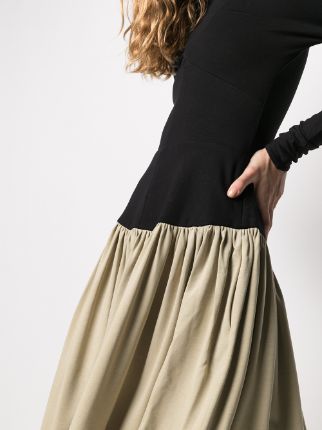 two-tone longsleeved midi dress展示图