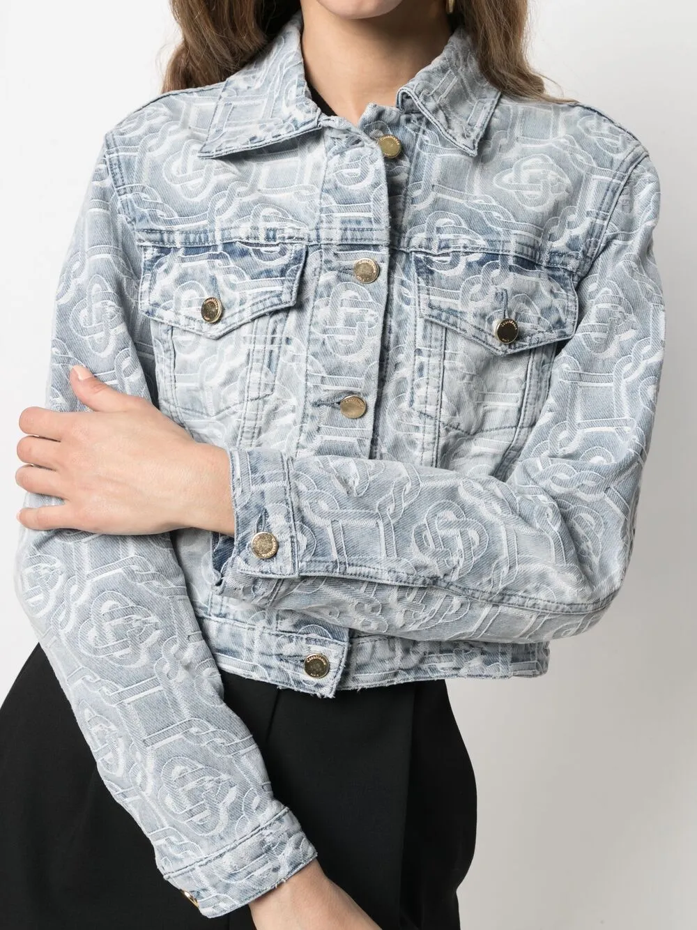 фото Casablanca джинсовая куртка с жаккардовым логотипом