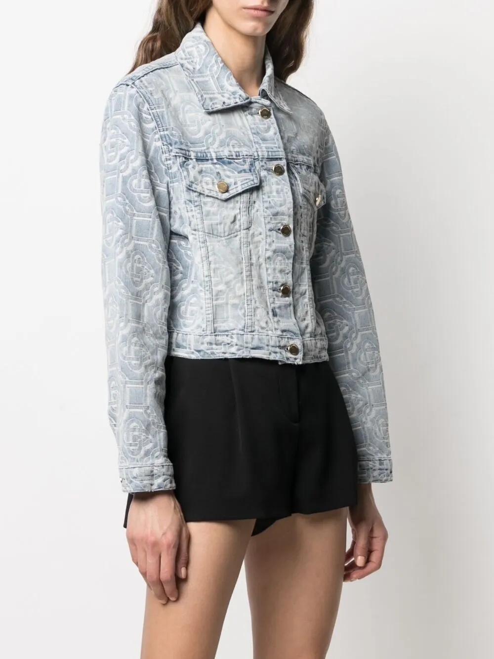 фото Casablanca джинсовая куртка с жаккардовым логотипом