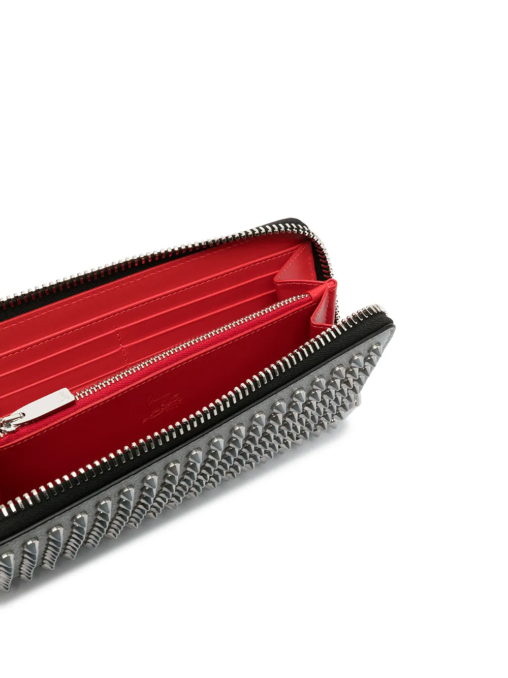 Christian Louboutin Studded Matte Wallet | Grey | FARFETCH