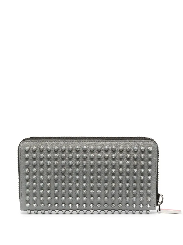 Christian Louboutin Studded Matte Wallet | Grey | FARFETCH