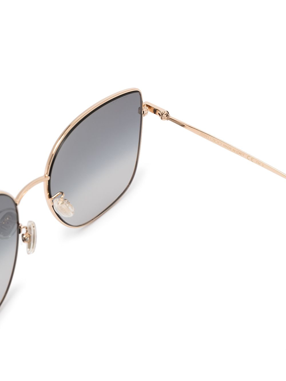 Shop Jimmy Choo Oversized Cat Eye Sunglasses In Gold