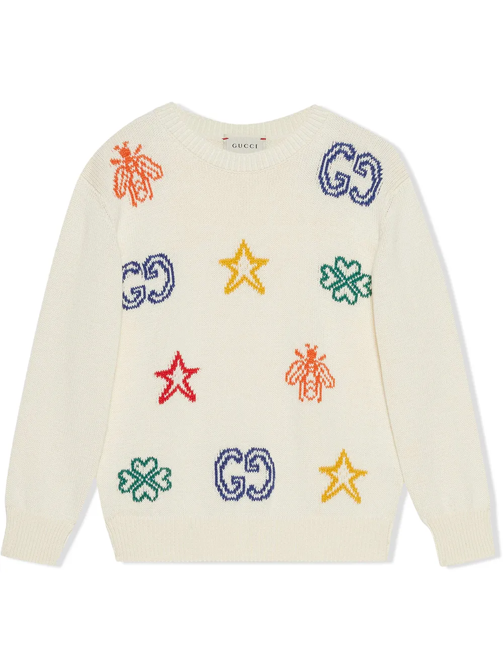 

Gucci Kids suéter con motivo de símbolos en intarsia - Blanco