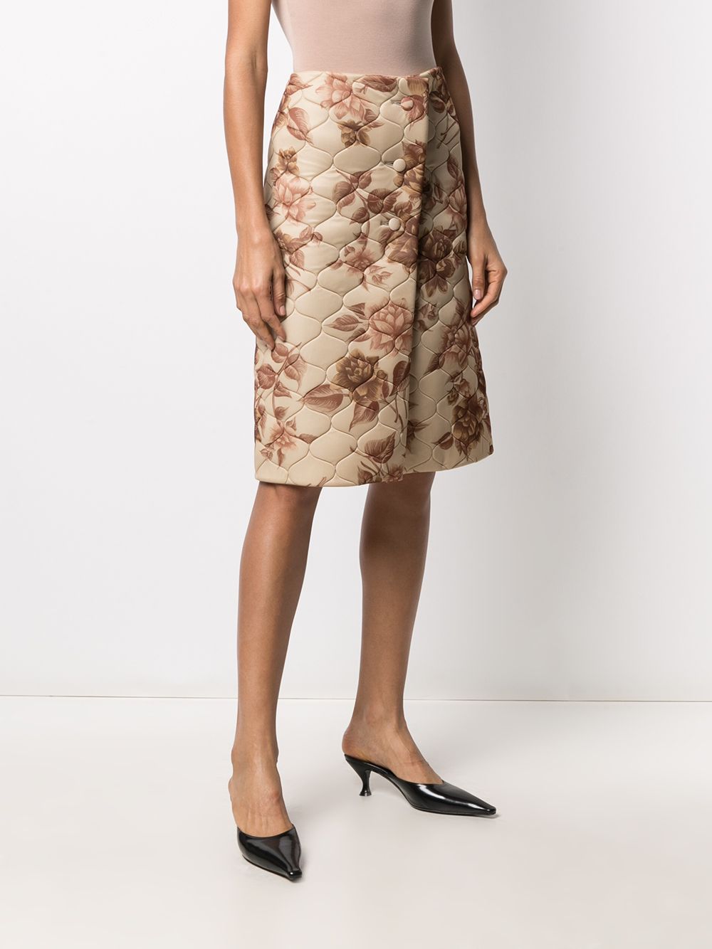 фото Kwaidan editions стеганая юбка с цветочным принтом