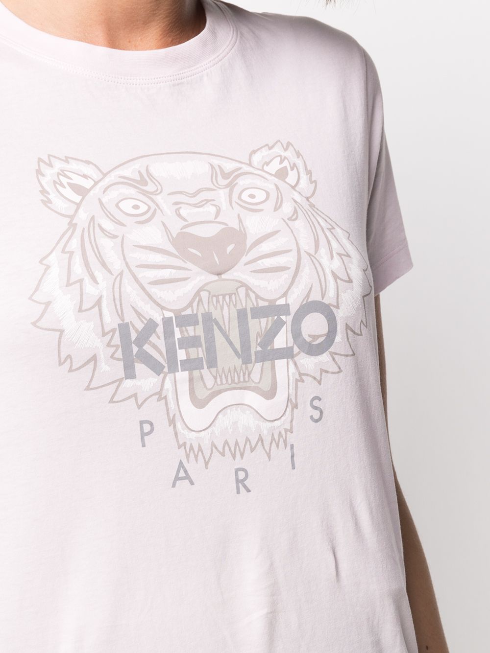 Shop Kenzo Tiger Logo Cotton T-shirt In Pink