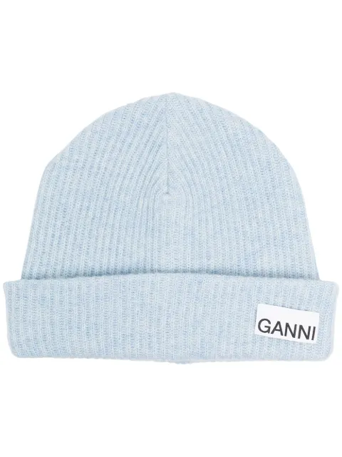 GANNI rib-knit Beanie Hat - Farfetch