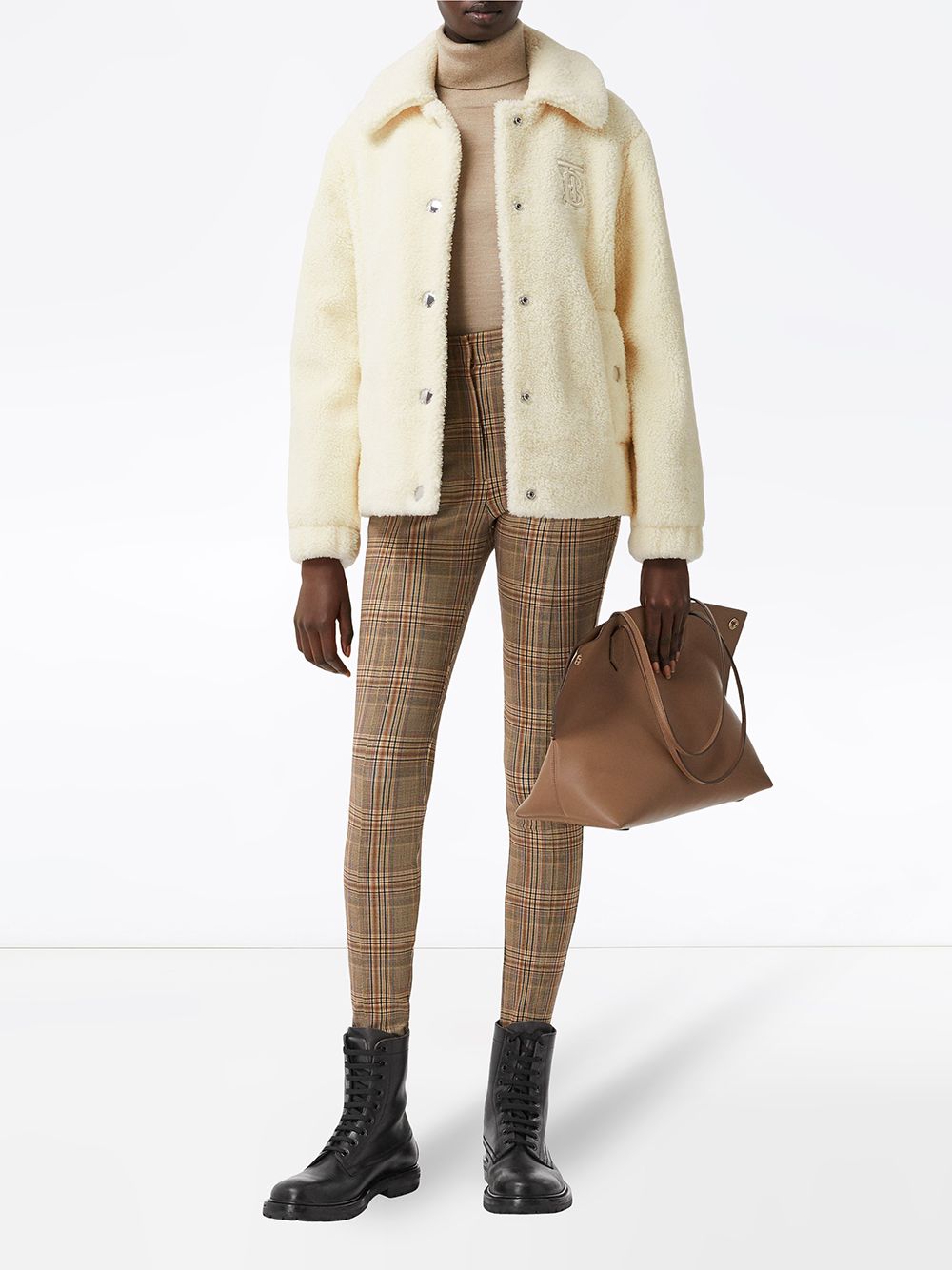 Burberry monogram-pattern Fleece Jacket - Farfetch