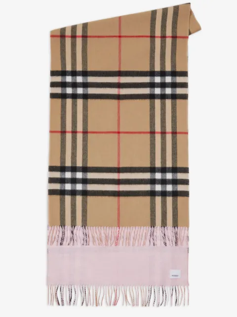 Burberry reversible check cashmere scarf