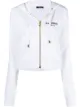 Image 1 of Balmain cropped logo print hooded jacket