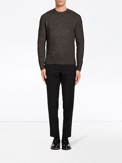 Prada Shetland raglan jumper grey | MODES