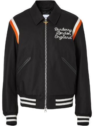 Burberry embroidered-logo bomber jacket - FARFETCH