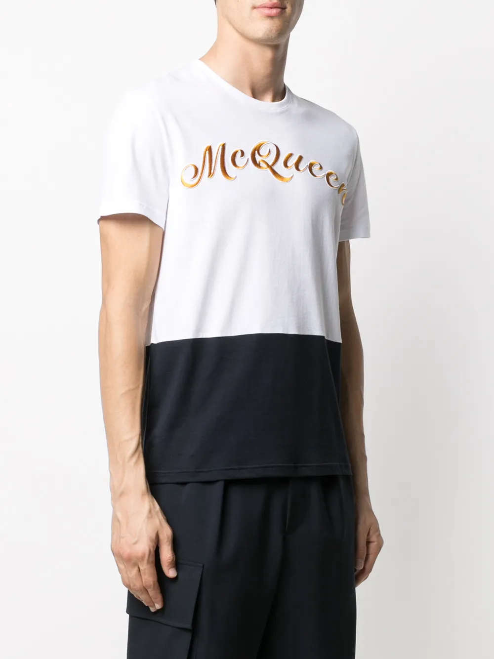 фото Alexander mcqueen футболка в стиле колор-блок с логотипом