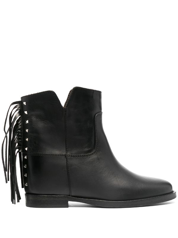 fringe trimmed boots