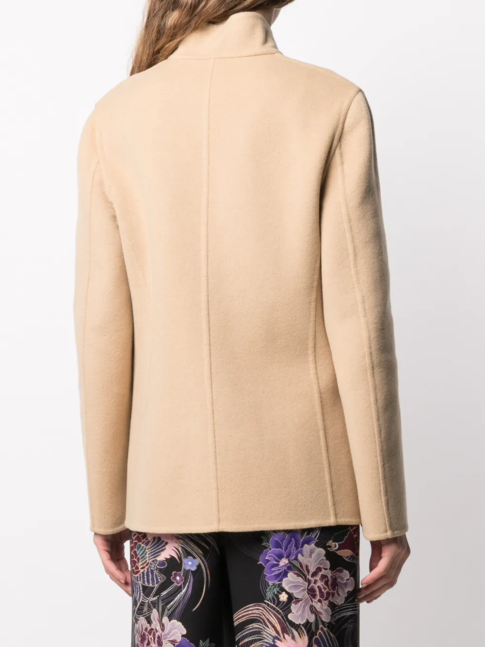 Alberta Ferretti Short Reversible Virgin Wool-blend Coat In Neutral