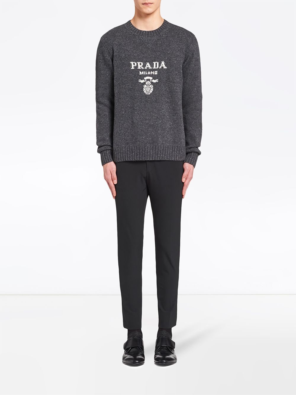 Prada Intarsia trui - Grijs