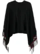 Image 1 of Alexander McQueen fringed logo-tape cape