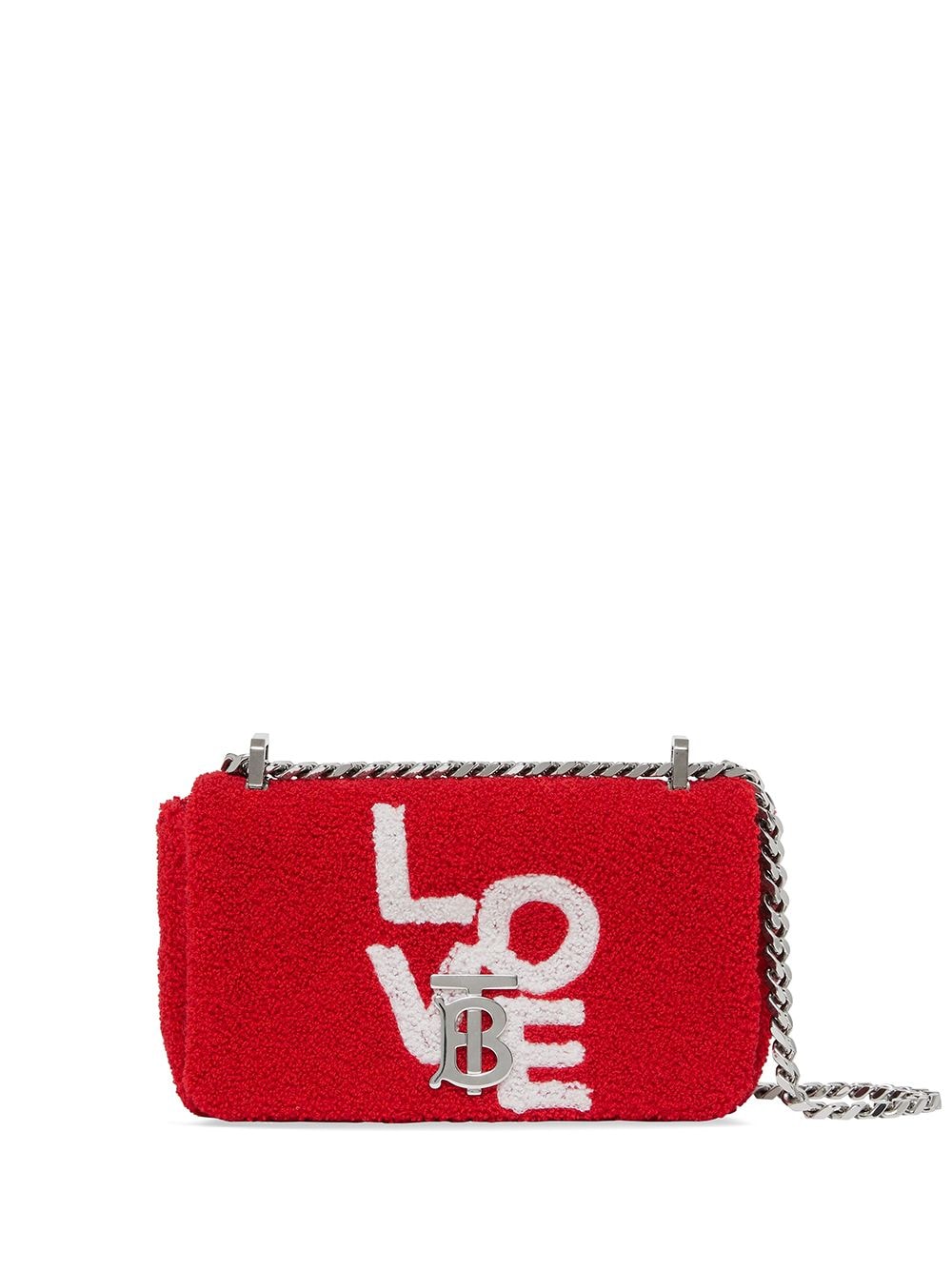 фото Burberry махровая мини-сумка lola с принтом love