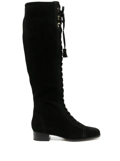 Alberta Ferretti lace-up tassel boots