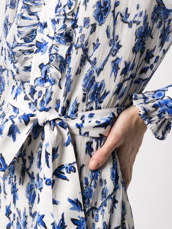 Shop white & blue Tory Burch Deneuve Francesca DiMattio print dress with  Express Delivery - MissgolfShops - mens staple superior clothing jeans