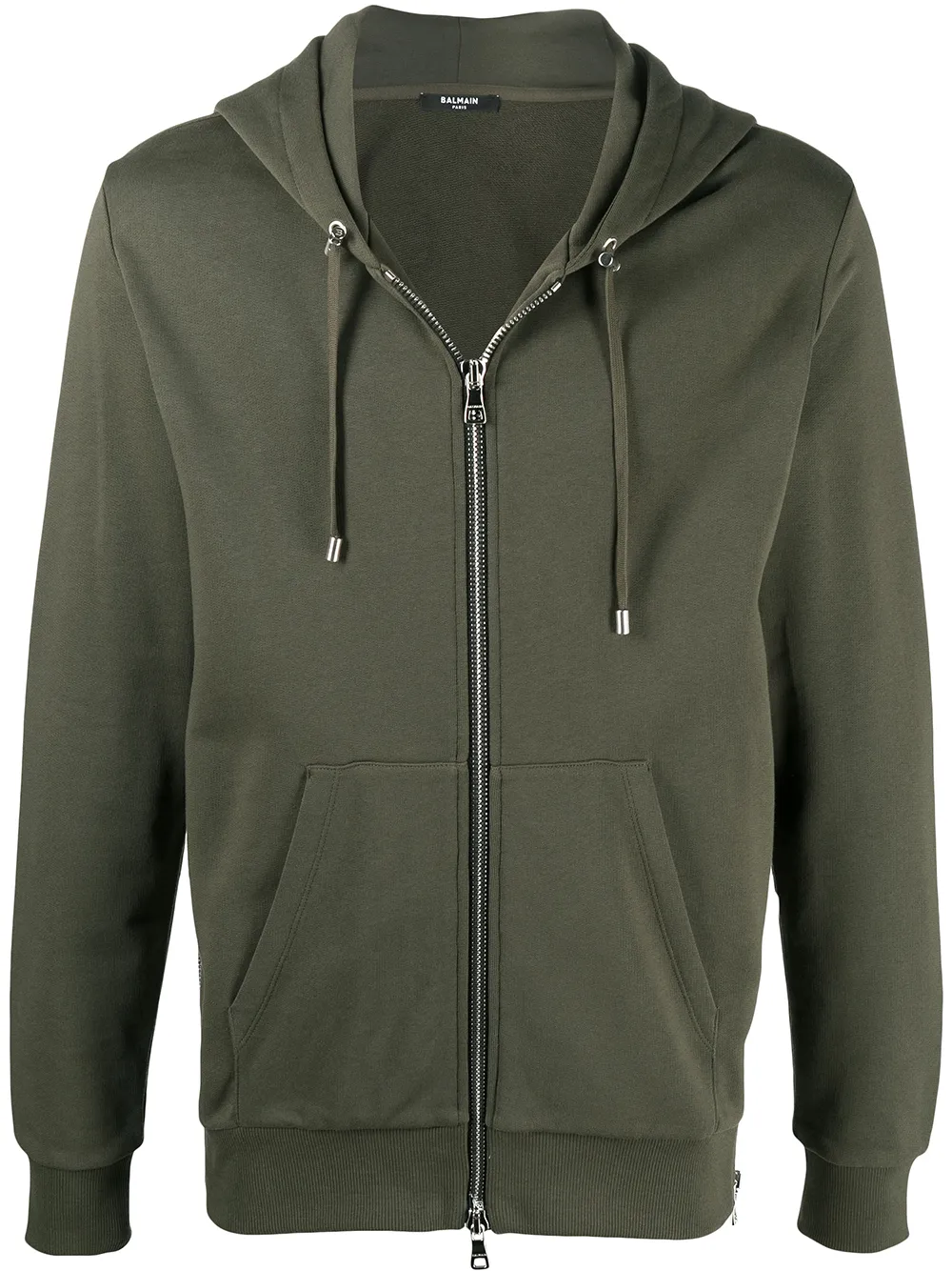 Balmain Zipped Logo Embossed Hoodie - Farfetch