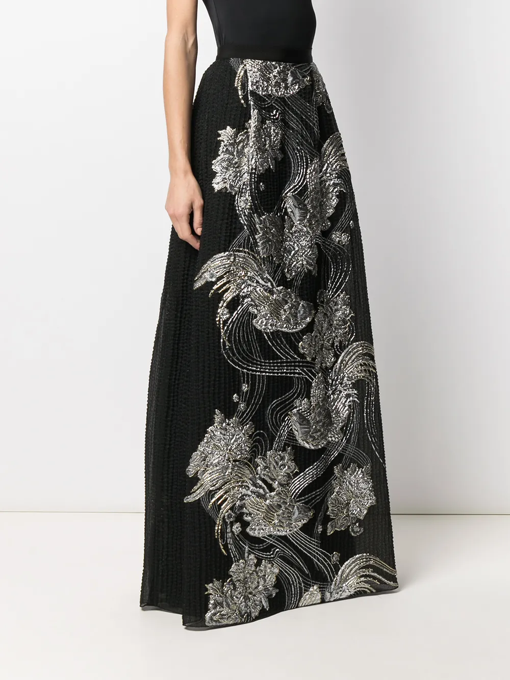 Alberta Ferretti Metallic maxi-rok Zwart