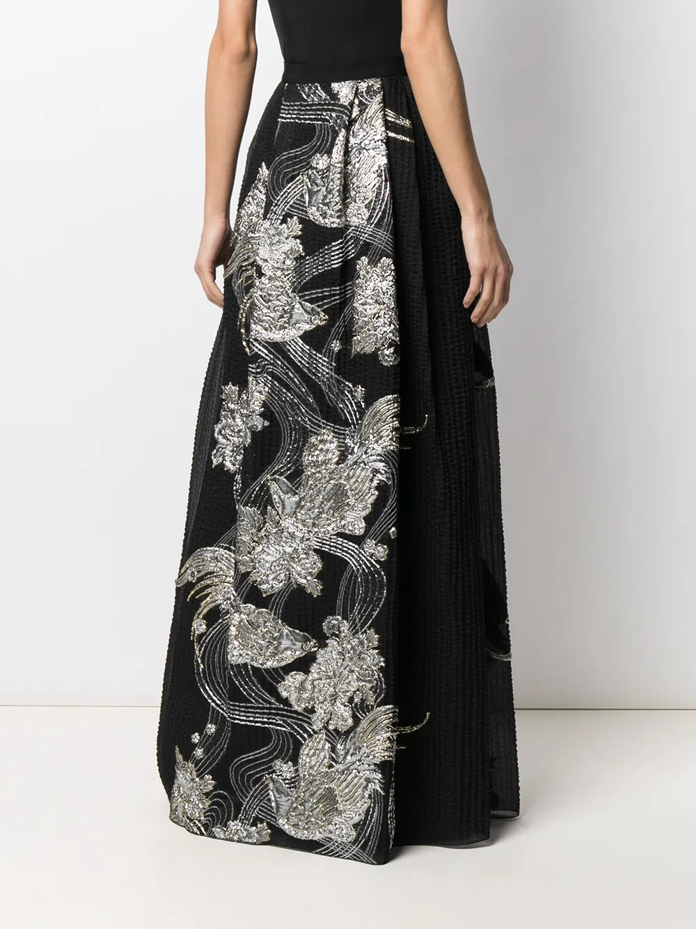 Alberta Ferretti Metallic maxi-rok Zwart
