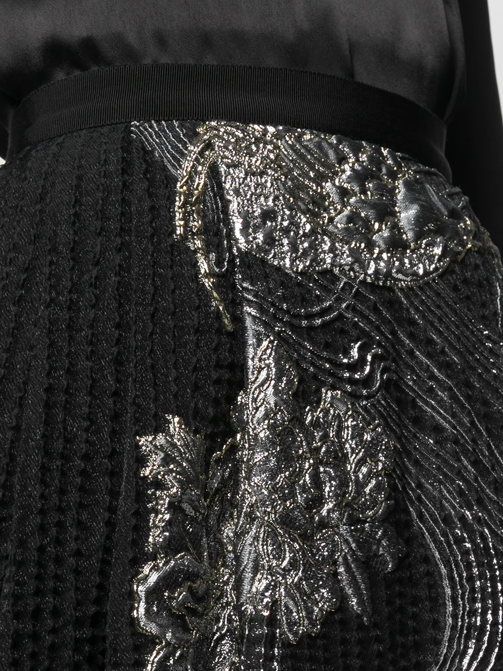 Alberta Ferretti Metallic maxi-rok Zwart