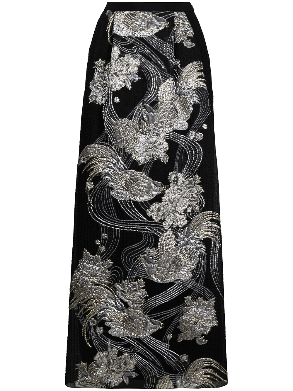 Alberta Ferretti Metallic maxi-rok Zwart