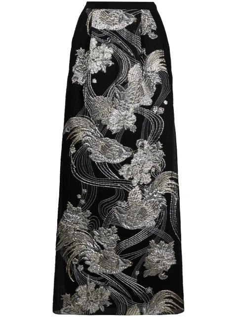 Alberta Ferretti metallized jacquard maxi skirt
